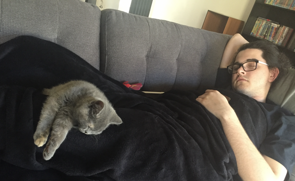 A Band’s Greatest Buddy: Tom Kiely of Client Sixty-Seven and his cat Tiffany