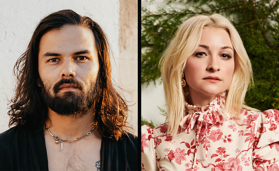 Composite image featuring left to right Northlane vocalist Marcus Bridge and singer Kate Miller Heidke