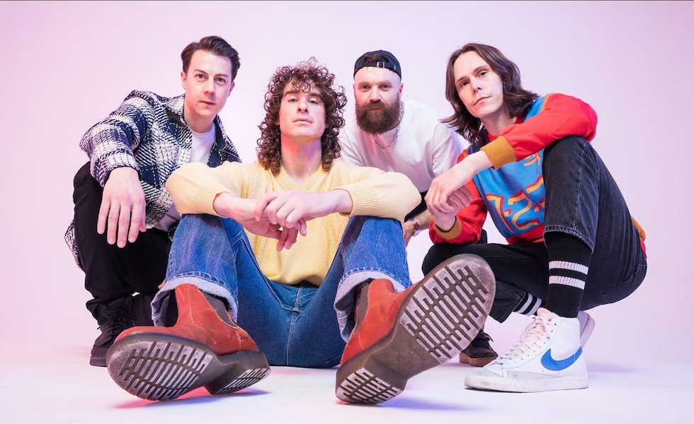 Band photo featuring members of Don Broco side by side